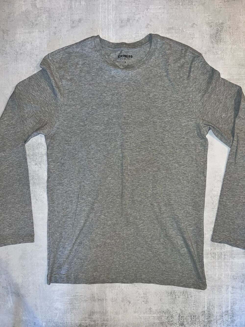 Express Men's Stretch Crew Long Sleeve T-Shirt Grey